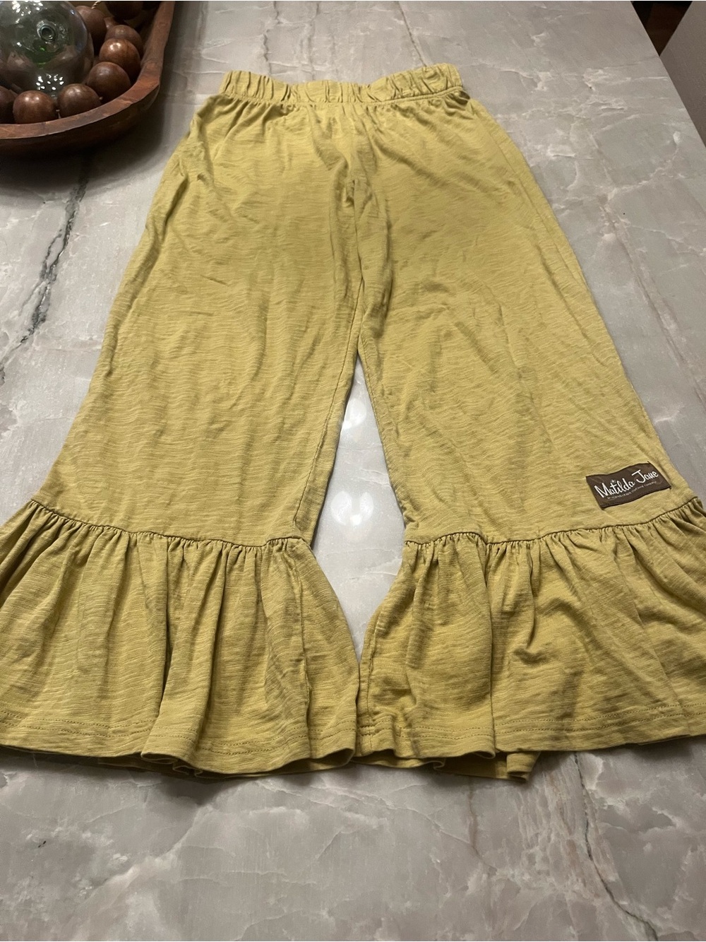 Matilda Jane womens Ruffle Hem Jogger Pants - sage green